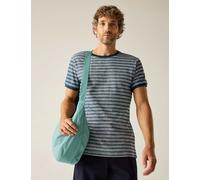 Regatta Benlin Pure Cotton Striped T-Shirt Blue