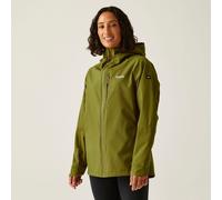 Regatta Women's Water-repellent Birchdale II Waterproof Jacket Nephrite Green Peach Bloom, Size: 14