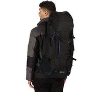 Regatta Blackfell 3 Expandable Reflective Hardwearing Travel Hiking Backpack - Black/Surfspray, 60 + 10 Litre