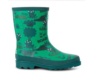 Regatta Boys Mudplay Cartoon Rain Boots in StmpDnPr(Gr) - Green - Size UK 2.5