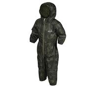 Regatta Boys' Splosh III Waterproof and Breathable Insulated Lightweight All-in-One Suit Waterproof, Cypress Green, 3-4 Jahre