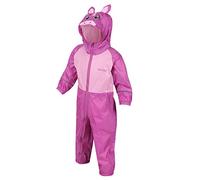 Regatta Charco Animal Head Hooded Rain Coverall, Waterproof and Breathable Overpants, Unisex Children, Radiant Orchid, 36-48