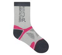 (12 UK Child-2 UK, Light Steel/Raspberry Rose) Regatta Childrens/Kids Blister Protect II Crew Socks