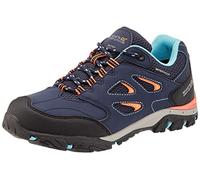 Regatta Kids Breathable Holcombe Waterproof Low Walking Shoes Navy Fiery Coral, Size: UK10 - Sale