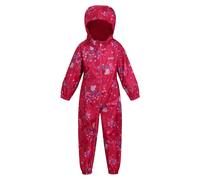 Regatta Kids Pobble Peppa Pig Floral Waterproof Puddle Suit - Pink Fusion - Pink Fusion - 3-4 Years