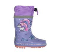 Regatta Childrens Unisex Childrens/Kids Splash Peppa Pig Unicorn Wellington Boots (Lilac Bloom) - Size UK 12 Kids