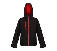 Regatta Childrens Unisex Childrens/Kids Ablaze 3 Layer Soft Shell Jacket (Black/Classic Red) - Size 7-8Y