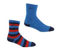 Regatta Childrens Unisex Childrens/Kids Cosy Boot Socks Set (Pack of 2) (Blue/Navy/Red) - Size 3-5Y