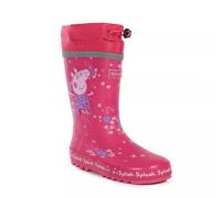 Regatta Childrens Unisex Childrens/Kids Splash Peppa Pig Tropical Wellington Boots (Pink Fusion) - Size UK 13 Kids
