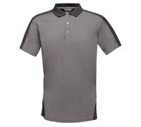 Regatta Contrast Coolweave Pique Polo Shirt - Seal Grey/Black - Seal Grey/Black - XS