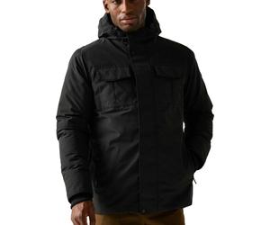 Regatta Eamont Insulated Mens Waterproof Jacket Black Hooded Fleece Coat