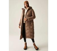 Regatta Eloria Hooded Longline Puffer Jacket Brown