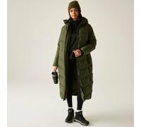 Regatta Eloria Longline Hooded Insulating Baffled Jacket In Green Green 12