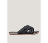 Regatta female Carradine Leather Crossover Flat Sliders - 4 - Black, Black