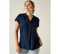 Regatta female Rianne Cotton Rich V-Neck Blouse with Linen - 16 - Navy, Navy