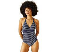 Regatta Women's Durable Flavia II Swimsuit Navy White Stripe, Size: 8