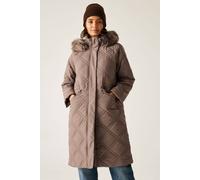 Regatta Freyla Hooded Water-Repellent Insulating Baffled Jacket In Brown Brown 12
