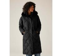 Regatta Freyla Quilted Hooded Longline Parka Coat Black