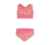 Regatta Girls Dakaria III Leopard Print Bikini Set - Orange Peel/Pink Lemonade - 5-6 Years - Orange Peel/Pink Lemonade