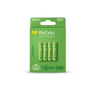 GP ReCyko Rechargeable 4 x 850 mAh AAA Batteries Pre-Charged Rechargeable Batteries 850 mAh