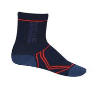 Regatta Childrens Unisex Great Outdoors Childrens/Kids 2 Season Coolmax Trek & Trail Socks (Navy/Amber Glow) - Size 13Y