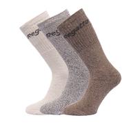 Regatta Great Outdoors Mens Cotton Rich Casual Socks (Pack Of 3) - Brown Marl - One Size - Brown Marl - 40% Cotton/40% Polyester/15% Polyamide/5% Elastane