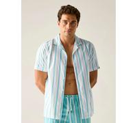 Regatta Hadlin Pure Cotton Short Sleeve Shirt Blue