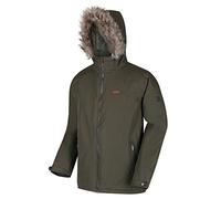 Regatta Haig Waterproof Taped Seams Insulated Polyester Lining Internal Security Pocket Hooded Jacket - Dark Khaki, XXX-Large