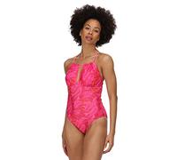 Regatta Halliday Costume One Piece Swimsuit, Pink Fusion Palm, M