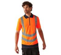 Regatta Professional Hi-Vis Quick Drying Polo, Orange/Navy, L
