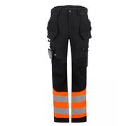 Regatta Hi-Vis X-Pro black/orange holster slim fit stretch work trousers TRJ480