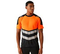 Regatta High Visibility X-Pro Tee black/orange work t-shirt TRS280