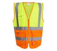 Regatta Pro Executive Yellow/orange Hi-vis Unisex Zip-front Multi-pocket