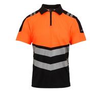 Regatta Professional Mens Hi-Vis Polo Shirt (XXL) (Black/Orange)