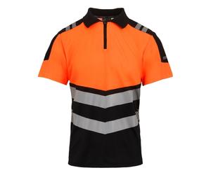 Regatta High Visibility X-Pro black/orange work polo shirt TRS281