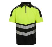 Regatta Men's Polo Shirt - Professional Hi-Vis - Black/Yellow - 3XL