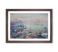 Regatta in Venice by Henri-Edmond Cross Framed Print | A2 Walnut Framed Wall Art | Ready to Hang | Modern Religious Picture | Living Room Bedroom Lounge Office