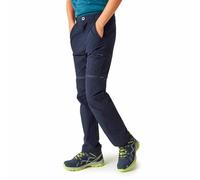 Regatta Junior Highton Stretch Zip Off Trousers Water Repellent Hiking Walking 2-1 Pants Navy