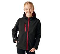 Regatta Kids 3-Layer SoftShell Jacket - TRA735 - Black/Classic Red - 32"