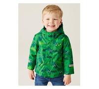 Regatta Kids Animal Rainy Day Jacket Waterproof Insulated Jacket Stompy The Dinosaur-green, Green, Size 4-5 Years Green