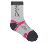 Regatta Kids Blister Protect II Crew Socks - Light Steel/Raspberry Rose - 12 UK Child-2 UK - Light Steel/Raspberry Rose - 100% Mixed