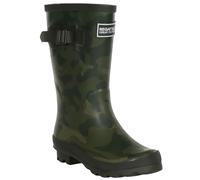 Regatta Comfortable Baby's Green and Black Fairweather Camouflage Wellington Boots, Size: UK Infant 9
