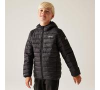 Regatta Kids Water-repellent Hooded Marizion Baffled Jacket Black, Size: 7-8 Years