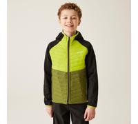 Regatta Water-repellent Boys Black and Green Colour Block Kielder Hybrid Viii Jacket, Size: 14 Years
