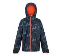 Regatta Kids Lever II Camo Waterproof Jacket - Navy/Tangerine Tango - Navy/Tangerine Tango - 13 Years - 100% Polyester