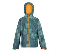 Regatta Kids Lever II Printed Waterproof Jacket - Stormy Weather/Glacier/Bright Marigold - 11-12 Years - Stormy Weather/Glacier/Bright Marigold - 100% Polyester