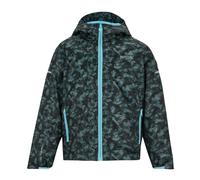 Regatta Kids Lever II Scratched Camo Waterproof Jacket - China Blue - 3-4 Years - China Blue - 70% Polyester/30% Recycled Polyester