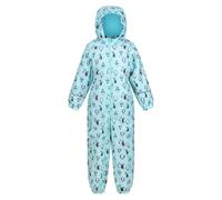 Regatta Kids Little Adventurers Printed Splat II Waterproof Suit,Cool Aqua Penguin,12 Months