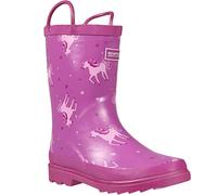 Regatta Kids Waterproof Minnow Printed Wellies Unicorn Radiant Orchid, Size: UK Infant 13