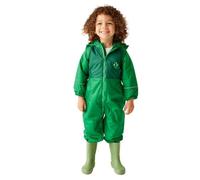 Regatta Kids Mudplay III Waterproof Puddle Suit Hooded Reflective Breathable Rainsuit Green